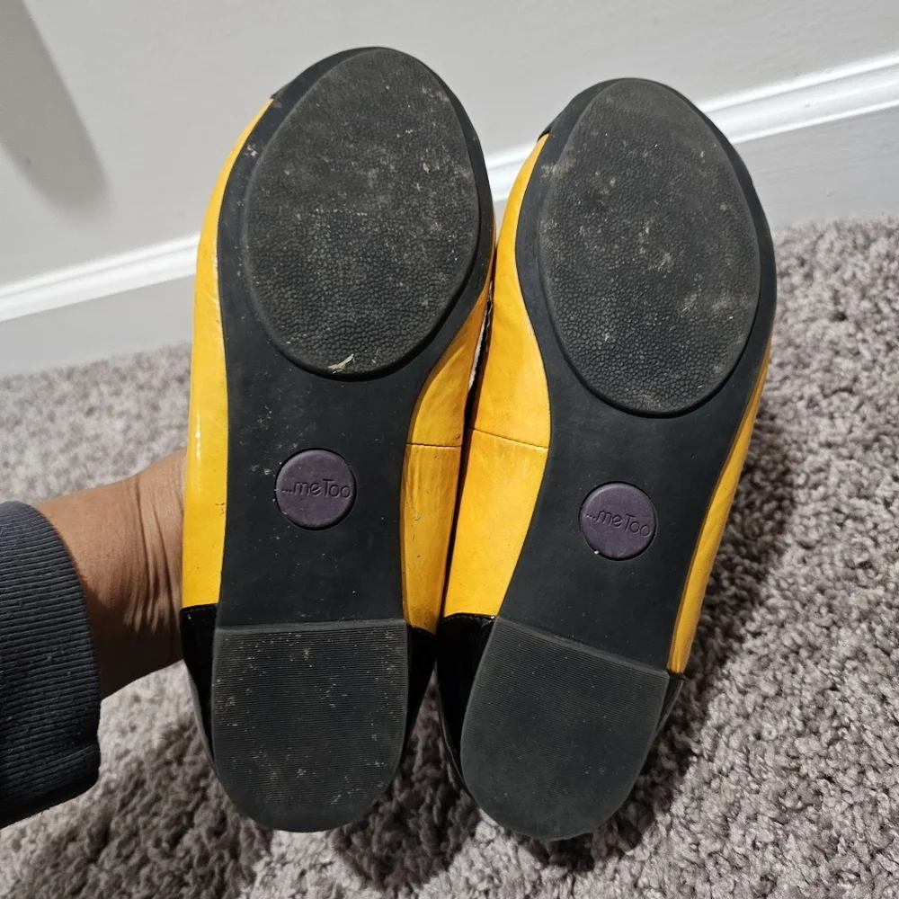 Me Too Yellow and Black Cap Toe Ballet Slippers Size 6m